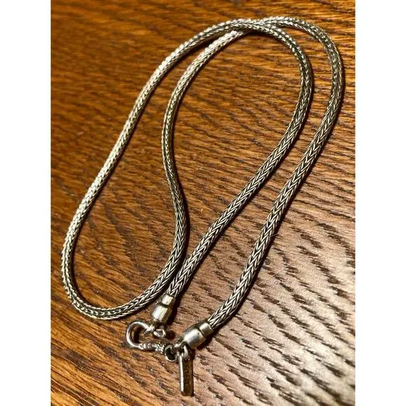 Sarda 925 Sterling Silver Foxtail Chain Necklace Classic 18in - Picture 2 of 6